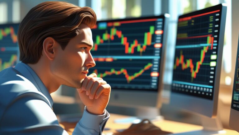 Ein Chartanalyst der über seinen Charts nachdenkt